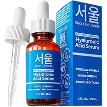 SeoulCeuticals Korean Hyaluronic Acid Serum For Face - High Molecular Weight & Low Molecular Weight Hyaluronic Acid - Centella Serum + Propolis. 1oz