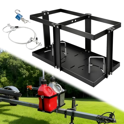 Gas Can Holder for Trailer Fuel Jug Holder with 4 Fixed Columns and Locking Straps Fit for Holding Two 5 to 5.5 Gallon Gas CansCompatible with VP Racing 5.5 Gallon Fuel Cans