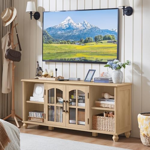 Image of RWYHG Farmhouse TV Stand for 60 in TV, Entertainment Center for Living Room