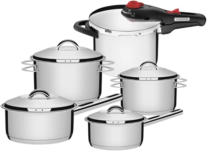 Conjunto Solar Jogo Panelas 5 Peças Inox Fundo Triplo, Tramontina