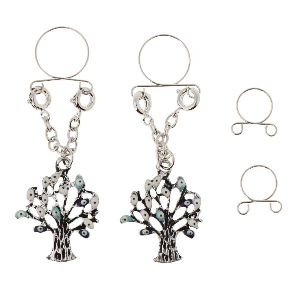 styleheaven 2 Pairs Women Fake Body Jewellery Enameled Tree of Evil Eyes Nipple Rings Clip On |Jewelry & Watches | Fashion Jewelry | Body Jewelry | Body Piercing Jewelry-picture-37