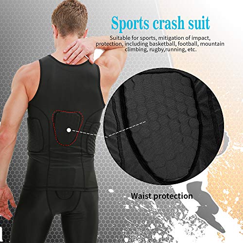 Tuoy Padded Rib Protector Shirt Padded Shirt Sleeveless For Football Baseball #TOP3