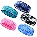Produktbild Vesaneae 5 Stück Sport Stirnband Set für Damen Herren, Tie Dye Baumwolle Stretch Kopfband, rutschfeste Leichte Haarband, Feuchtigkeit Wicking Schweißband für Yoga, Jogging, Radfahren, Fitness