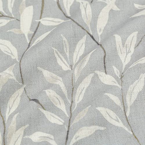 Image of VOGOL Leaves Pattern Door Window Curtains, 1 Panel Linen Textured Patio Door Curtain with Rod Pocket Top and Bottom, 25 x 40 Inches View Reducing Short Drape