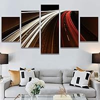 SIGNWIN 5 Panel Canvas Wall Art Light Exposure for Home Decorations Ready to Hang - 60