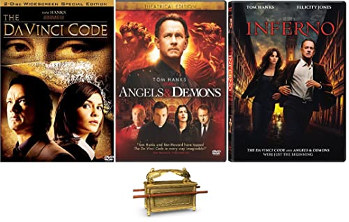 The Davinci Code Trilogy The DaVinci Code Angels & Demons Inferno Tom Hanks 3 DVD Set Includes Ark of The Covenant Art Card
