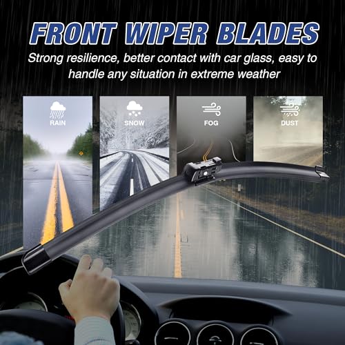 Image of 24 inch+19 inch Wiper Blades Replacement for Volkswagen VW Passat 2012-2018 Jetta 2011-2023 CC 2013-2017;HONDA CR-V 2023 2024 Quiet and Durable Stable All-Season Windshield Wiper Blades