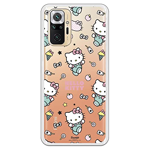 Coque mobile pour Xiaomi Redmi Note 10 Pro Hello Kitty Patron Stickers, produit officiel, coque mobile mignonne, silicone gel souple