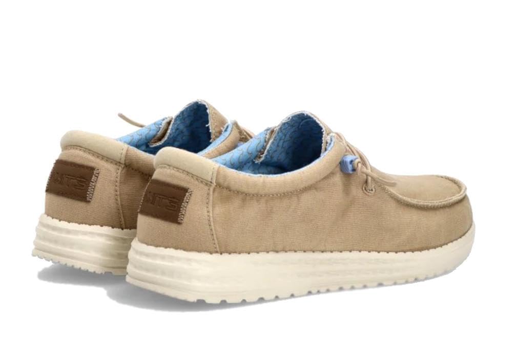 Zapatos náuticos de Lona ETIKA 82047 Beige con Cordones elásticos cómodo y Ligero - Hombre