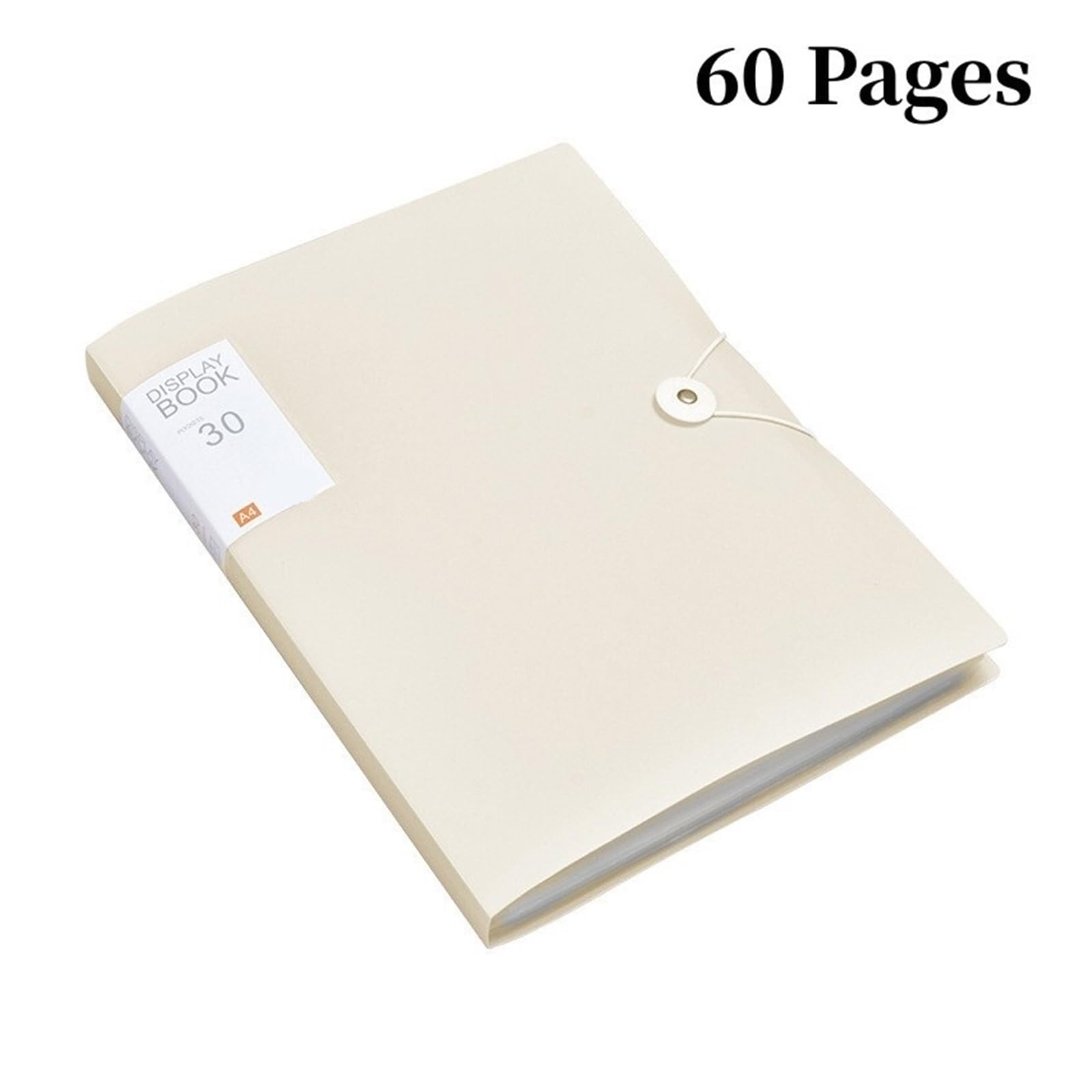 2 STÜCKE 30/60 Seiten A4 Aktentasche Transparente Binder Aktenordner Lagerung Schülertestpapier Klassifizierung Organisation Schulbedarf(Beige 60 Pages)