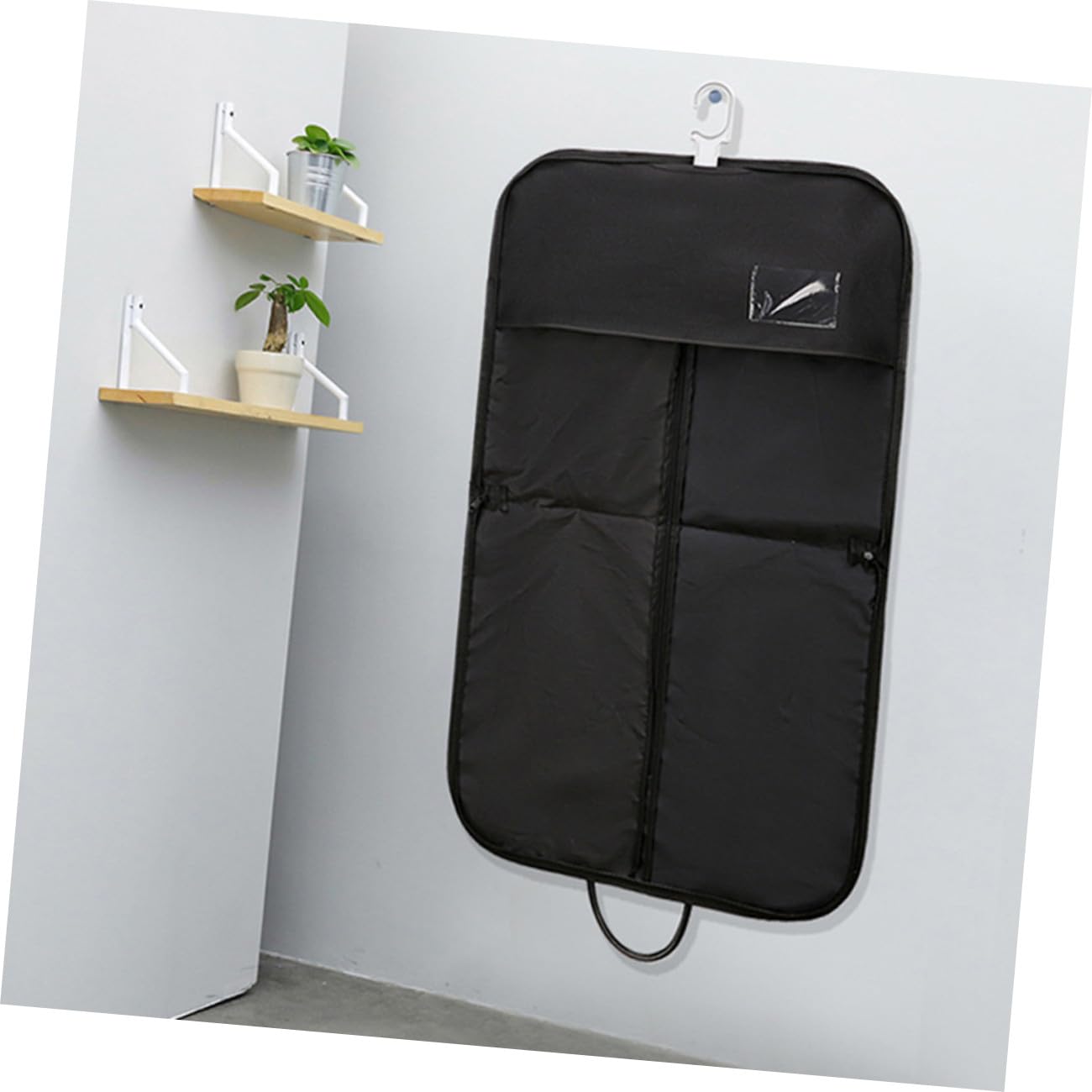Borsa per Indumenti da Viaggio Pieghevole e Appesa, Nero, Oxford | Copertura per Abiti e Cappotti Lunghi, 1 Pezzo, Resistente All'usura, Comoda per Spostamenti di Lavoro