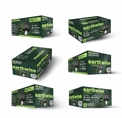 Earthwise Spindelmäher 916-16EWG - 16 mit Fangkorb mit 9 Messern, Schwarz