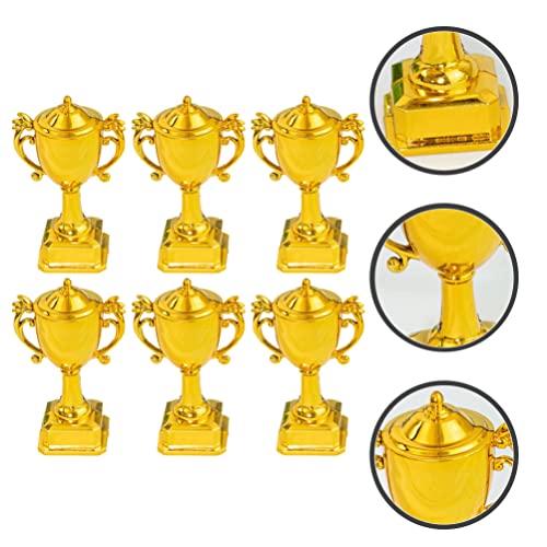 NUOBESTY Troféus de Prêmio de 6 Peças Mini Copos de Troféu de Ouro Troféus de Ouro de Plástico para