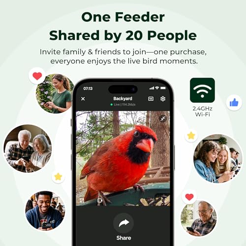 Image of Kiwibit Solar Smart Bird Feeder with Camera, 4K Live Video, No Subscription