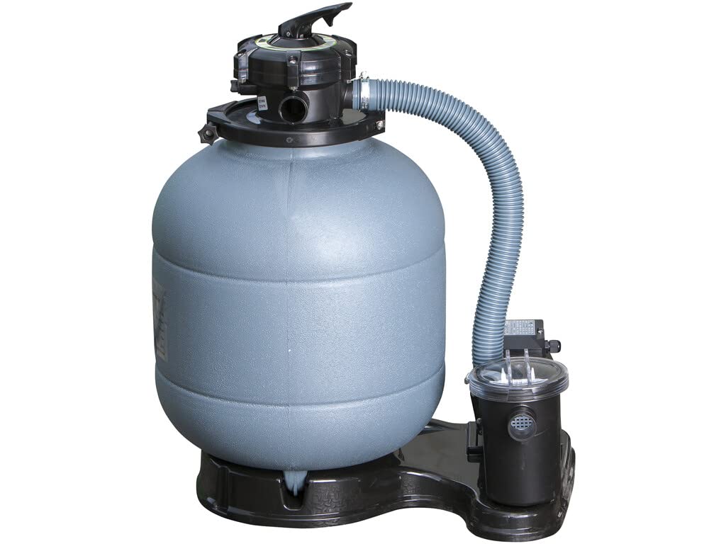 Gre KITPR358N – Piscine Hors Sol avec décoration Nordique, 350 x 132 cm, Filtration 6 m3/h, avec poteaux latéraux