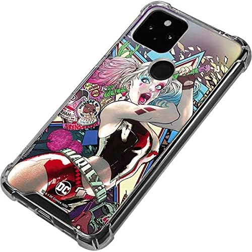 Skinit Clear Phone Case Compatible with Google Pixel 5a 5G - Officially Licensed DC Comics Harley Quinn Action Pose Design
