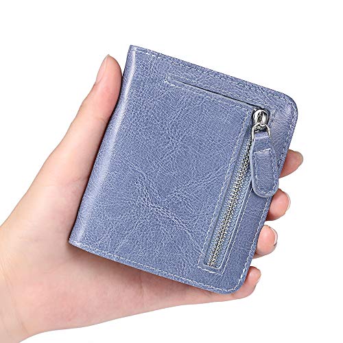 FUNTOR Small Wallets for Women, Ladies Small Compact Bifold Pocket RFID Blocking Genuine Leather Wallet for Women