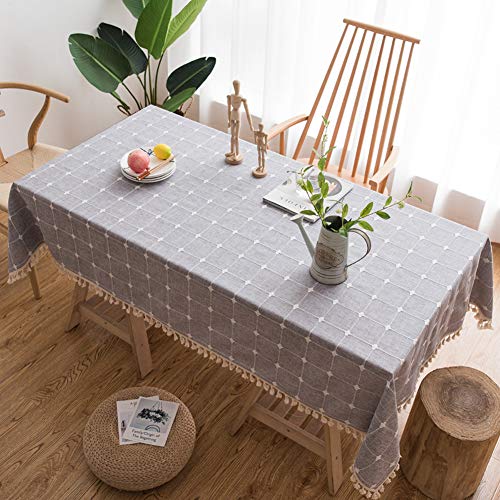 Nappe lin coton treillis chic pour table basse et grande table de restaurant