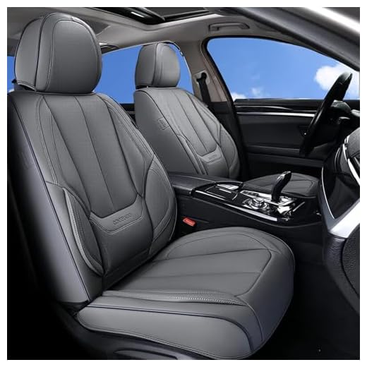 Coverado Seat Covers, Car Seat Covers Front Seats, Car Seat Cover, Car Seat Protector Waterproof, Car Seat Cushion Nappa Leather, Gray Seat Covers Carseat Cover Universal Fit for Most Cars