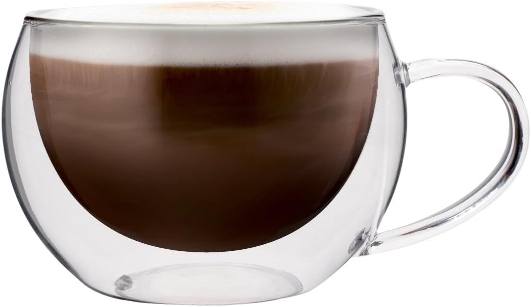 Maxxo Double Wall Insulated Thermo Cappucino/Tea Glass, Set of 2 (10oz/300ml)