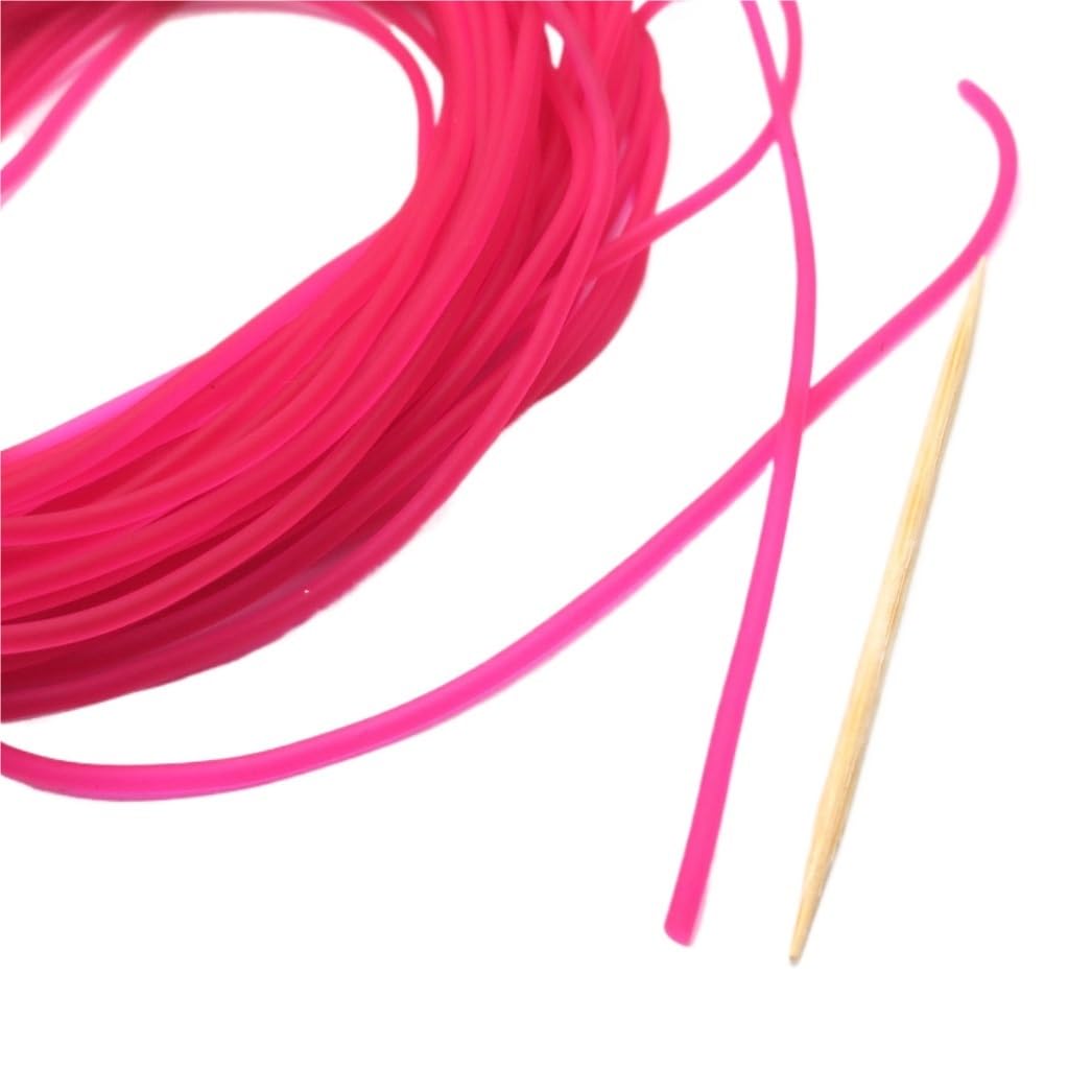 1 Corde De Pêche en Caoutchouc Solide Rose, Ligne en Caoutchouc Élastique Solide De 1,6 Mm, Ligne en Caoutchouc De 10 M for La Pêche