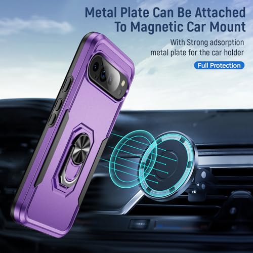 Coque Google Pixel 9 Pro XL robuste fine antichoc béquille réglable violette - 2