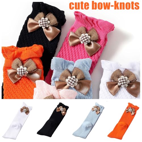 Baby Bow Knee High Socks Toddler Cotton Long Socks Infant Bow Ruffled Ruffle Uniform Stockings Girls Dress Socks3