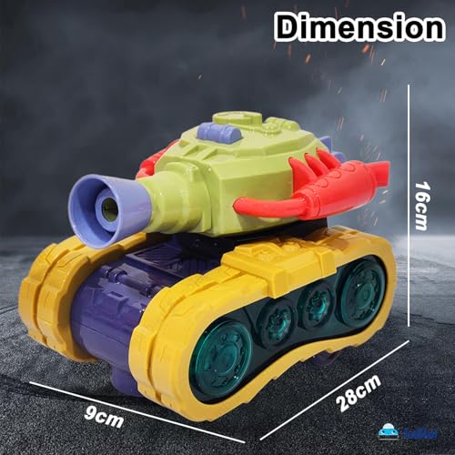 Image of FunBlast Missile Launcher Toy - Electric Missile Launcher Tank Toy with 360 Degree Rotating Universal Wheel, Flashing Lights & Sound Toys Vehicles for 3+ Year Old Kids, Boys