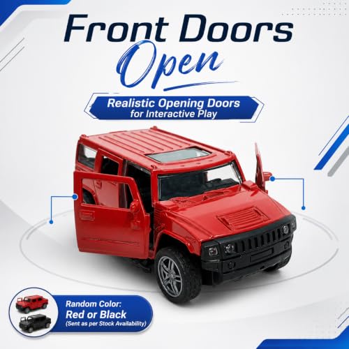Image of Fortuner 1:32 Scale Die Cast Metal Toy Car with Pull Back Action, Openable Doors,& Boot | Metal Body SUV Model Car for Kids Boys Girls & Collectors (Random Colour) (Hummer)