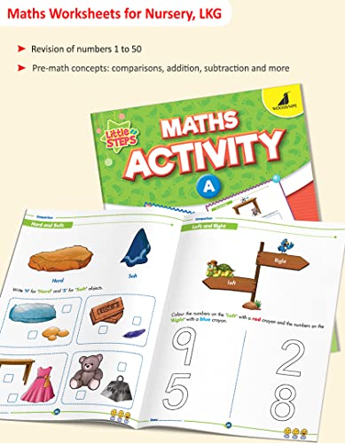 Image of Woodsnipe Beginner Maths and Number Writing Practice Worksheets for Early Learning| Age 2 to 6 Years| Ample Preschool Activities, Numbers 1 to 100, Shapes, Counting, Comparison, Addition, Subtraction