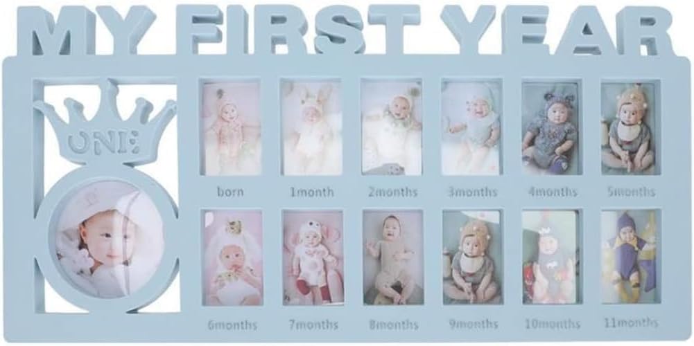 Photo Frames,1pc Infant First Year Picture Frame 12 Month Milestone Picture Frame (Color : Roze) (Color : Whitestyle)
