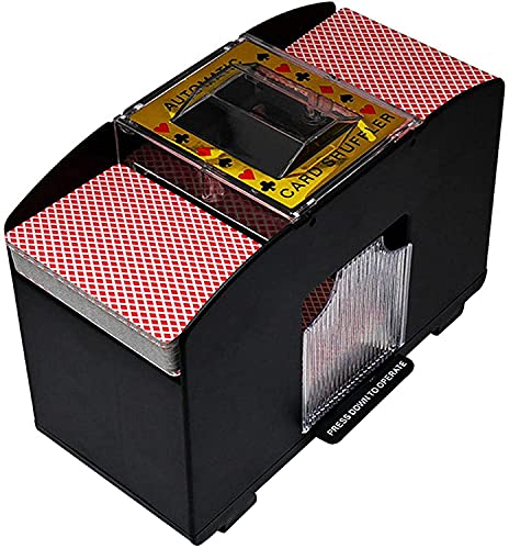 LJFZMD Shuffler, MéLangeur Automatique De Cartes à Jouer, 1 à 4 Jeux De Cartes à Jouer, Cadeaux De MéLangeur éLectrique à Piles Et Accessoires IntéRessants pour Les Jeux à Domicile