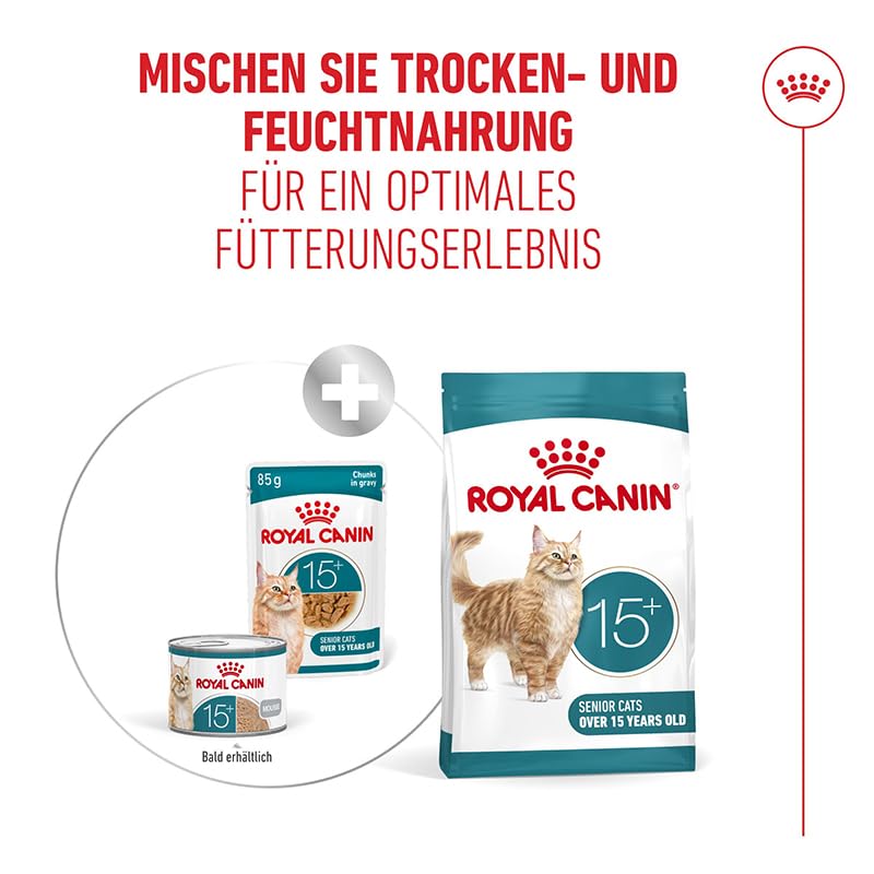 ROYAL CANIN AGEING 15+ Gravy | 12 x 85 g | Nassfutter für Katzen ab dem 15. Lebensjahr | Stückchen in Soße