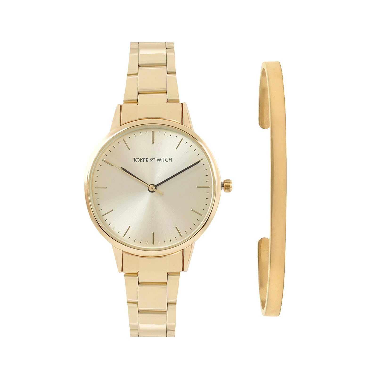 Joker & Witch Stainless Steel Women Isabelle Gold Dial Analog Watch Bracelet Stack, Gold Band (B0C7L7C99W) Amazon Price History, Amazon Price Tracker