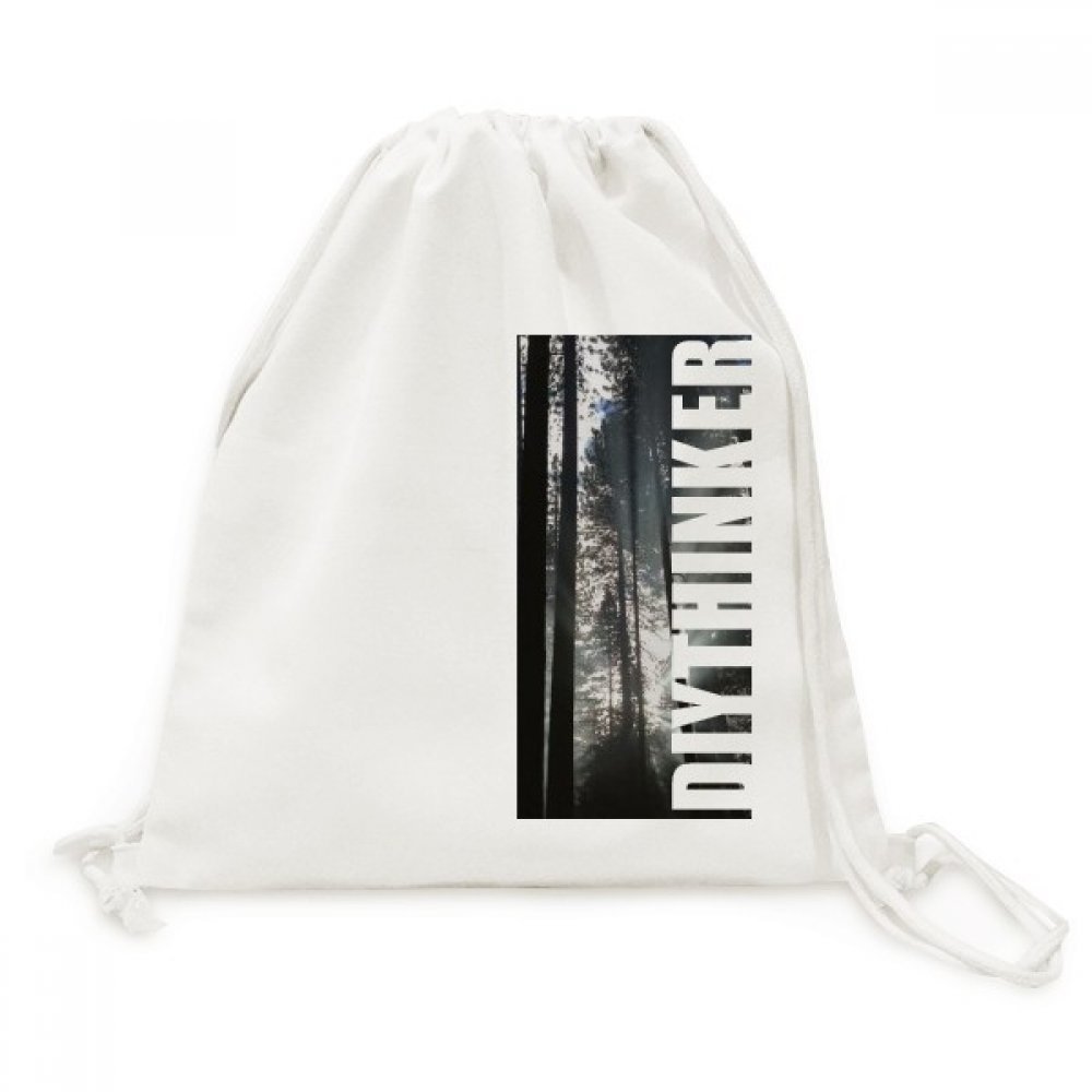 Toile Drawstring Backpack Sciences Voyage Sacs à dos souples - 5