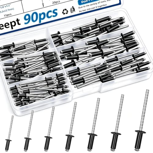 90 Pcs 304 Stainless Steel Rivets Assortment Kit