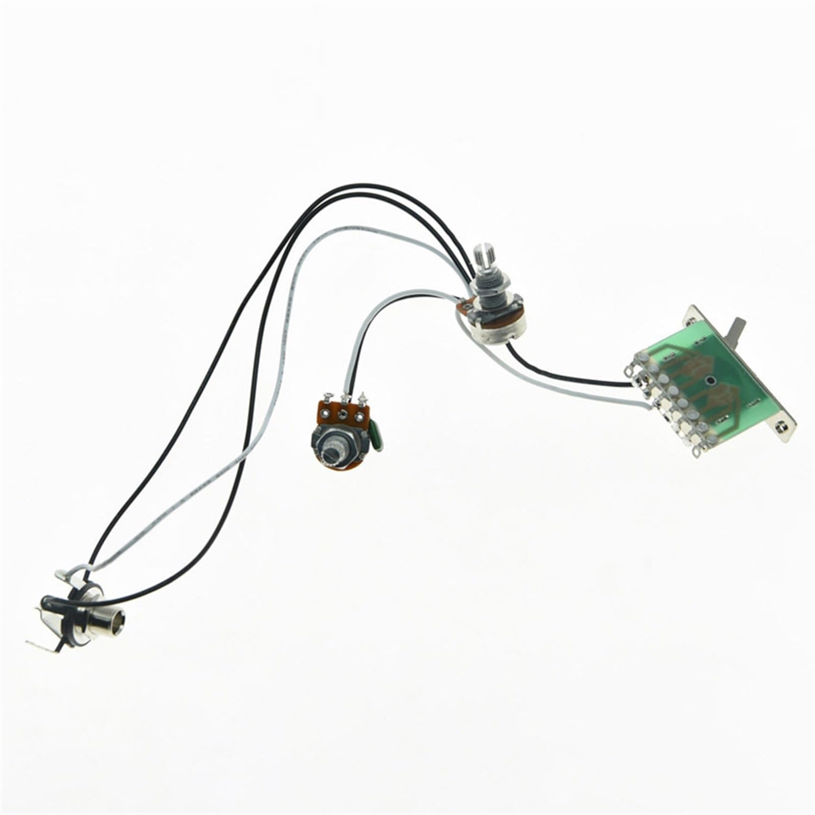 Arnés De Cableado Guitarra Circuito De Potenciómetro De 250 K/500 K Para Arnés De Guitarra 1V1T (1B, 1A) Con 3 Tapas Y 2 Tornillos(500K)
