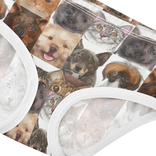 Toddler Girls Underwear 2t Cotton Girl Panties Cute Colorful Underpants Briefs Dog Cat Faces Breeds4
