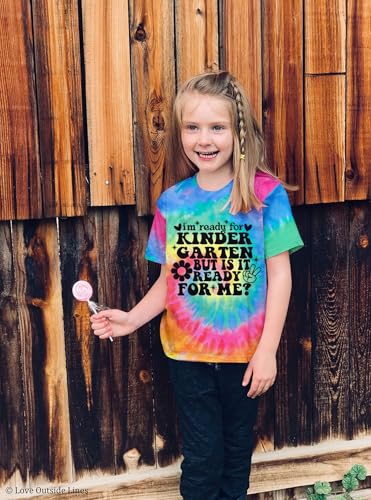 Image of First Day of Kindergarten Shirt Toddler First Day of School Tee Boy Girls I'm Ready for Kindergarten Tops