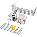 Hanging Basket - Entryway Organizer - Pack of 2 Wire Basket & 1 Shelf for Storage - Metal Wall Storage Basket - Shelf Décor - Premium Hanging Storage Metal Vinyl Dipped Accessory