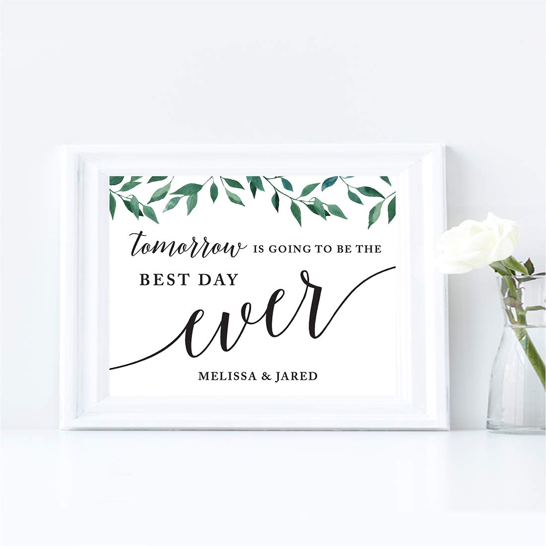 Panneau de mariage haut de gamme feuilles vertes naturelles sur mesure