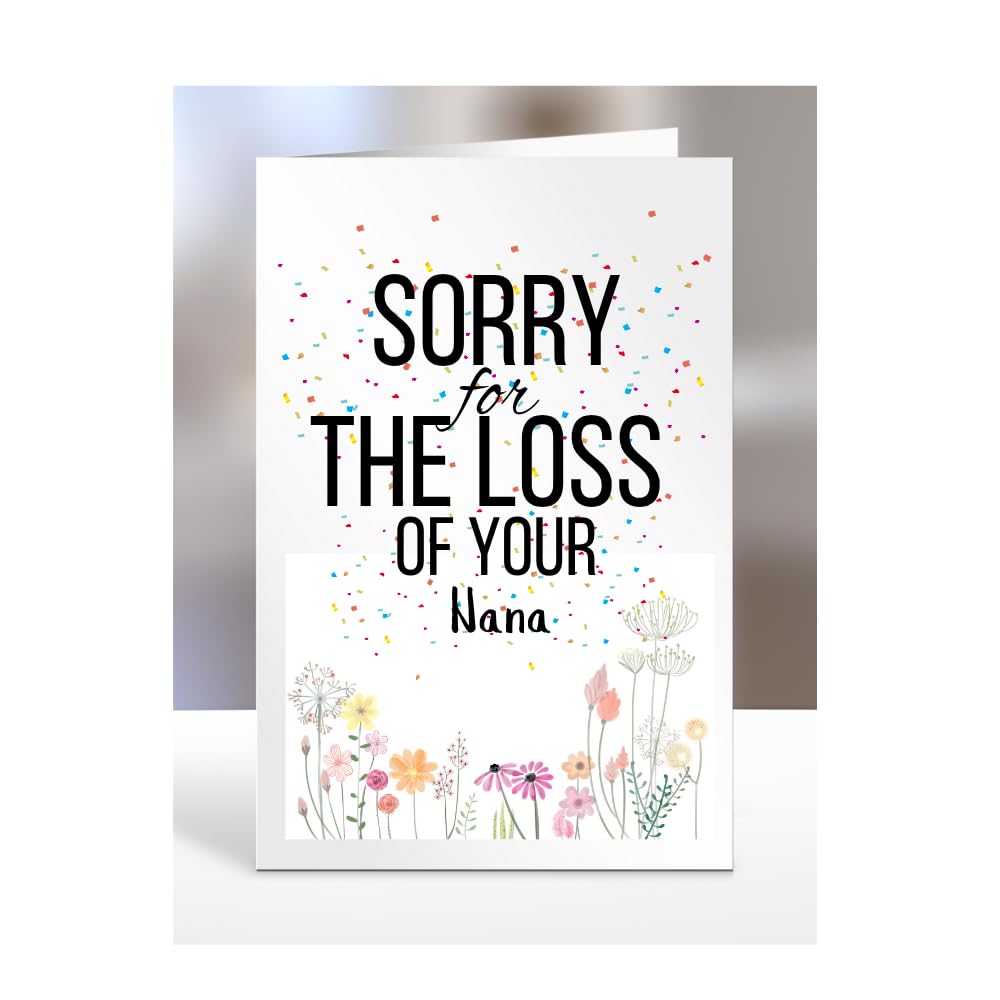 Sorry for your loss Nana card gifts, men, women, presents for Christmas, female, male, I am, I'm, so, Sympathy, Bereavement, Condolence, Funeral, A5-180_158