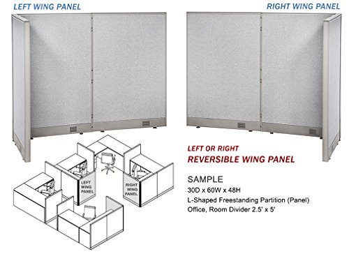 Gof Freestanding L Shaped Office Partition, Large Fabric Room Divider Panel, 36"D X 84"W X 72"H #TOP2