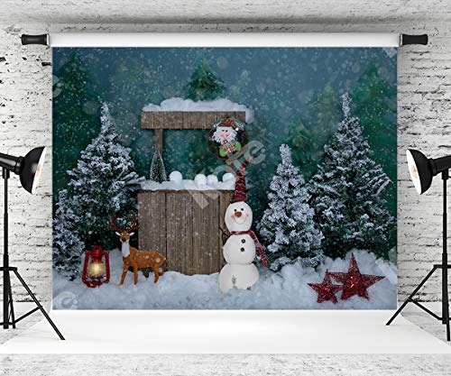 Kate 10×10ft Christmas Winter Snow Photography Backdrop Christmas Tree with Deer Fir Xmas Background for Christmas Happy New Year Decoration Photography