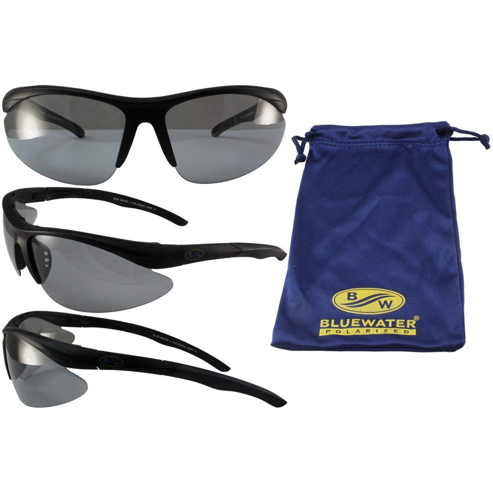 BluWater Polarized Islander 24 Sunglasses Black Frames Photochromic Transforming Lens Lighter to Darker Smoke Lens by Global Vision