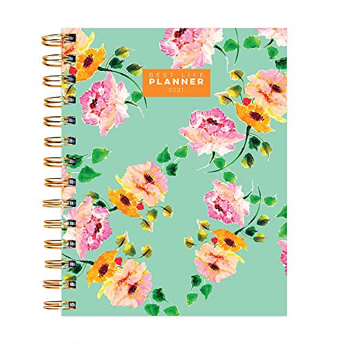Classic Floral Best Life Daily Weekly Monthly Luxe 2021 Planner