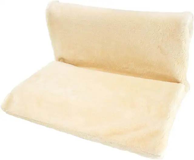 Hamac chat radiateur confortable en peluche douce avec cadre métal robuste (beige)