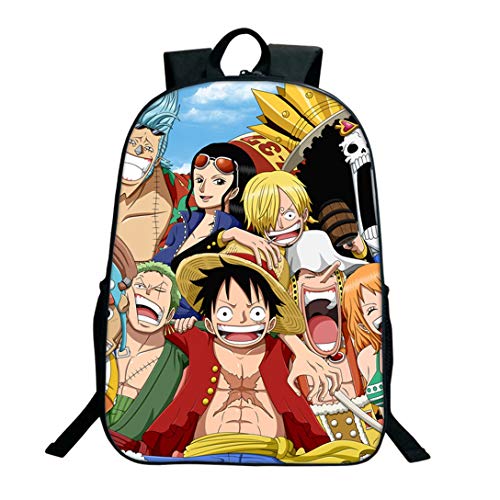 Mochila Unisex Cartoon Anime One Piece Luffy Print Bandolera Para Niños Cómoda Transpirable