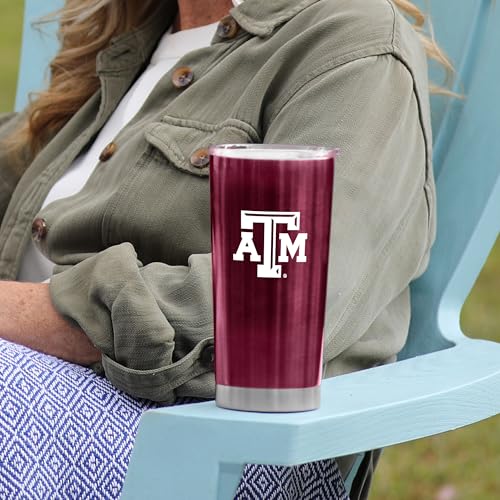 Image of Logo Brands 20 oz Powder Coat Tumbler- Insulated Tumbler with Lid for Water, Iced Tea or Coffee, Smoothie and More