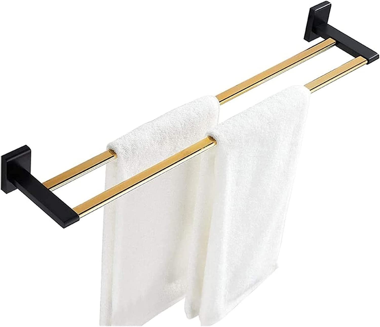 Portasciugamani Portasciugamani Portasciugamani da bagno Porta asciugamani Doppio portasciugamani 50 cm/60 CM Gancio da parete Portasciugamani in stile contemporaneo Mensola per asciugamani da bagno